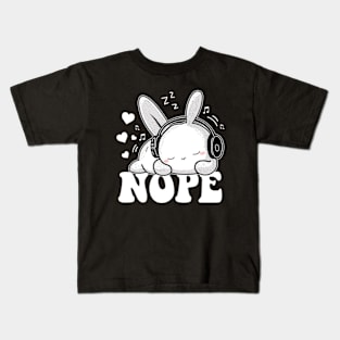 Nope Not Today Funny Lazy Rabbit Kids T-Shirt